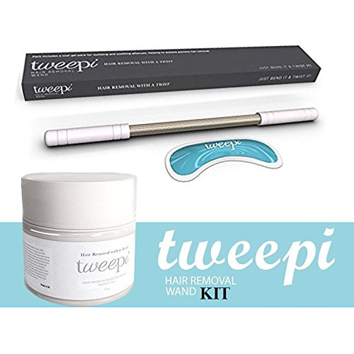 Tweepi Hair Removal Wand And Hair Growth Inhibitor Cream With Upper Lip Shaped Cool Gel Pack for Numbing and Soothing Aftercare by Tweepi