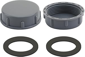Mantoto Lot de 2 bouchons d'obturation de tuyau d'évacuation d'évier de cuisine 45 mm avec filetage femelle pour sceller les joints et les extrémités des tuyaux (gris)