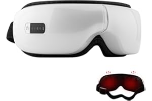 Augenmassagegerät mit Wärmekompression, Vibration und Bluetooth Musik, wiederaufladbar, 5-Massagemodus Augentherapie zur Lind