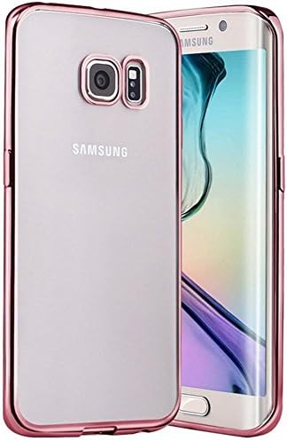 Galaxy S7 Edge Case, JOOMFEEN Metal Plating TPU Bumper and Scratch Resistant Transparent Clear Flexible Silicone Back Protective Case for Samsung Galaxy S7 Edge - Rose Gold