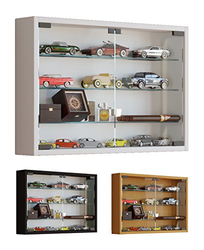 VCM Vitrine Wandvitrine Sammlervitrine Wandregal Hängeregal Hängevitrine Schaukasten Holz Buche 40x60x10 cm 'Mandosa M'