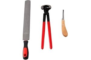 ALETO Lot de 3 outils de coupe de sabot double face pour sabot, coupe-sabot, couteau pour sabots de cheval - Ciseaux en métal - Pince coupe-sabot - Couteau - Fournitures stables