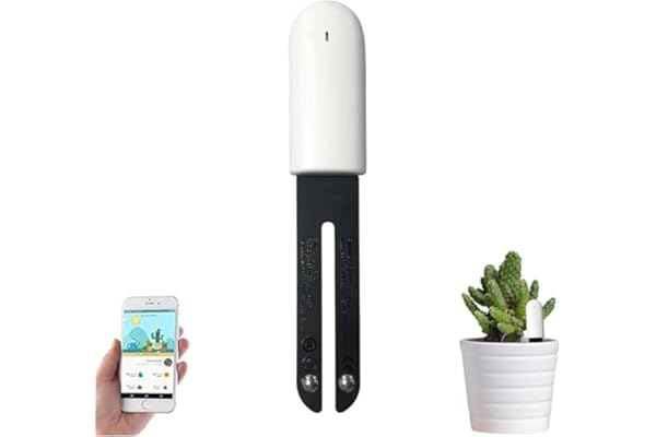 4 Hop 1 Capteur Testeur de Sol, Humidité Plante Meter Sol, Intelligente Hygrometre Plante, Surveillance Automatique du Niveau D'humidité/Lumière/Fertilité/Température, pour Mijia APP (1 Packs)