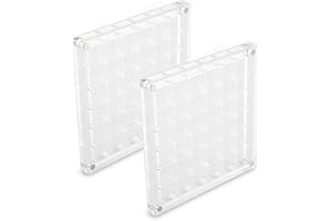 Andchi 2 pezzi in acrilico magnetico espositore di conchiglie con 36 griglie, organizzatore chiaro per conchiglie, diamanti, pietre preziose, spille, monete, stelle marine, ecc.