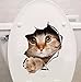 Produktbild -Homeworld- Großer Katzen-Aufkleber mit 3D Effekt, 21x29cm, perfekt für WC Toilettendeckel, den Kühlschrank und verschiedene weiße Möbel. Tolles Geschenk für Katzenliebhaber! #8