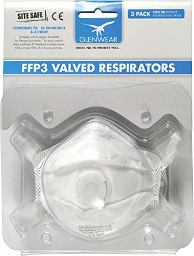 Preisvergleich Produktbild glenwear FFP3 Ventil Atemschutzmaske 3 Stück