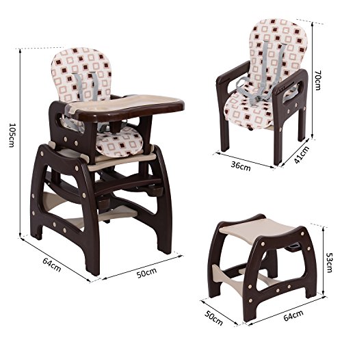 3 in 1 Kinderhochstuhl Kombihochstuhl Multifunktion Babyhochstuhl mit Schaukelfunktion in verschiedenen Farben - 3