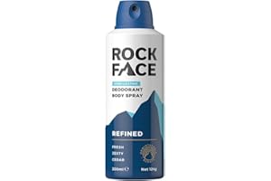 ROCKFACE Rock Face Men's Body Spray - Refined Fragrance Body Spray Deodorant for Men, 200ml, Sandalwood & Cedar Scent, Long Lasting