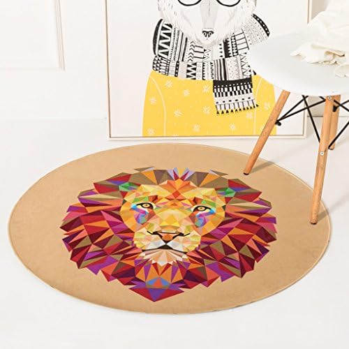 Good thing carpet/rug Nordic Cartoon Animal Lion Round Carpet Bedroom Bedside Living Room Coffee Table Home Thickening Computer Chair Carpet Crawling Mat ( Size : Diameter 150cm )