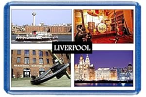 DOTTSMUSIC Liverpool - Postcard-Style Design - 7cm x 4.5cm - Novelty Tourism Fridge Magnet.