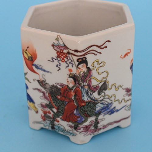 GYP the Porcelain Qing Dynasty Guangxu Year Pastel Kyrgyzstan Send Hexagonal Pen Antique Antiques Porcelain Ornaments,A