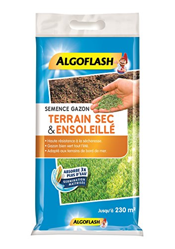 détail ALGOFLASH Semence Gazon Terrain Sec & Ensoleillé, 5 kg, SEMSOL5