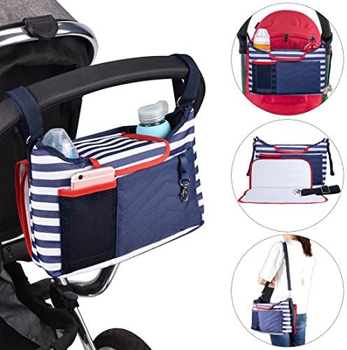 Pram Baby Buggy Organiser Storage Bag Universal Multifunctional for Pram Pushchair Stroller Bottle Drink Food Cup Holder Accessories Waterproof Hanging Pouch Pallets Bag Bag