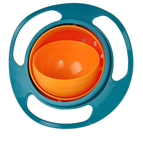 INHDBOX Children Kid Baby Universal 360 Degree Rotate Spill-Proof Gyro Bowl Dishes With lid