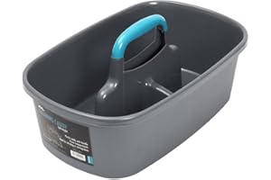 JVL 20-410A - Contenitore per pulizia auto e bici, con manico, 19 x 40 x 26 cm, colore: foglia di tè e grigio