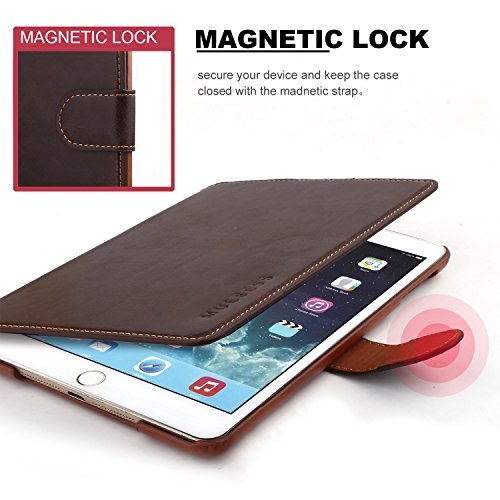 Mulbess Ledertasche im Ständer Flip Case für Apple iPad mini 1 / 2 / 3 7.9 Zoll Tasche Hülle Leder Etui,Kaffee Braun - 3