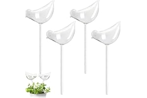 AYVRUOP 4X Bolas de riego para Plantas, Bolas Transparentes para riego por Goteo, Bebedero de Cristal Falso para pájaros, Bolas automáticas para riego de Plantas
