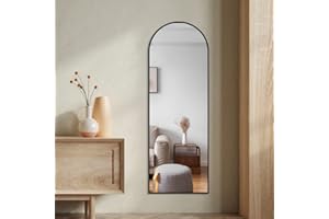‎BD-BAODE BD-Baode Standspiegel Bogen Wandspiegel mit Schwarz Aluminiumrahmen 50x150cm Bogen Ganzkörperspiegel Ganzkörperspiegel Für Schlafzimmer Wohnzimmer