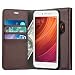 Produktbild Ferilinso Xiaomi Redmi Note 5A Prime Hülle, Elegantes Echtes Leder mit ID Kreditkarten-Slots Halter Flip Cover Stand Magnetic Closure Case für Xiaomi Redmi Note 5A Prime (Dunkelbraun)