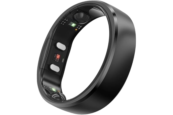 RingConn Gen 2 Smart Ring | Suivi de l’apnée du Sommeil inédit | 12 Jours d’autonomie | Suivi Sommeil, fréquence Cardiaque & Stress | Santé féminine | sans abonnement | iOS/Android (Noir, Taille 11)