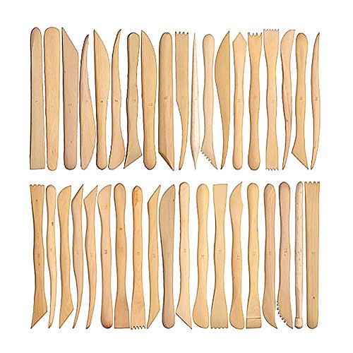 Hrph 38pcs 8-Zoll-Holz-Plastik-Lehm-Keramik Mini Schärfen Modellieren DIY Werkzeug-Satz