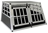 Alu Tiertransportbox XL - Hundebox mit Doppeltür - 89 x 69 x 50 cm