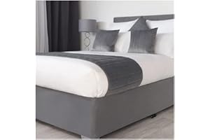 ESMENATZLS Mantovana giroletto in finta pelle scamosciata, con tre lati in tessuto e elastico, facile da installare (grigio, 160 x 200 x 37 cm)