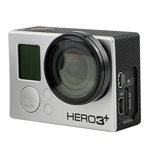 CamKix Halterung für GoPro Hero 4 Rahmen , 3+ und 3 / USB , HDMI und SD- Slots voll zugänglich – Licht und kompaktes Gehäuse für Ihre Kamera – Inklusive 1 Large Thumbscrew / 1 Stativgewinde / 1 Rubber Lens Cap / 1 UV- Filter Objektiv-Schutz - 5