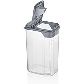 Kuru Gıda Kuru Mama Bakliyat Erzak Saklama Kabı Bpa İ&ccedil;ermez Kuru Gıda &Ccedil;ay Şeker Un Kolay Kullanım 3600 ml Gri