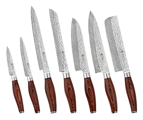 Wakoli Damastmesser (Schinkenmesser) japanischer Damaststahl VG-10, mit Holzverpackung, Wakoli Premium Serie - 4