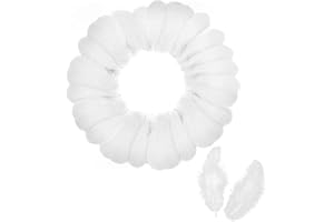 Diffaxy 150 Stück weiße Federn zum Basteln, 5–8 cm große Federn in Großpackung, Weiße Federn zum Basteln für Selbstgemachte Traumfänger, Dekorationszubehör für Hochzeiten/Partys