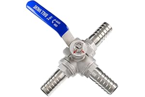 RAMBEX 1 Pièces Vanne À Bille À 3 Voies, Tuyau À Trois Voies en Acier Inoxydable 304 Vanne À Bille for Connecteur Adaptateur d'eau (Color : L-Port, Size : 12mm)