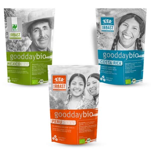 BLANK ROAST | Probierset | gooddaybio | Bio-Kaffee | 3er Probier-Set | Kaffee | 3x 250g Beutelgröße 3 x 250 g, Geschmack als ganze Bohne
