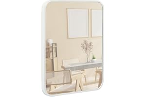 ‎TERRA HOME Terra Home Wandspiegel - Rechteckig, 40x50 cm, Weiß, Modern, Metallrahmen Spiegel - für Flur, Wohnzimmer, Bad oder Garderobe
