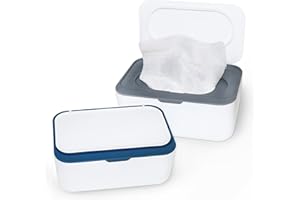 REGEEFY Pudełko na chusteczki nawilżane dla niemowląt, 2 sztuki, wilgotny papier toaletowy, pudełko do przechowywania wilgotnych chusteczek dla dzieci, pudełko na chusteczki z tworzywa sztucznego