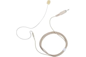 3,5 mm jack-öronkrok-mikrofonheadset, omni-directional skruvkondensormikrofon för karaoke, lämplig för sångare, trummis, keyb