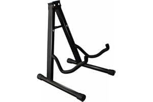 SHOPNIX Guitar Stand, Heavy Duty A-Frame, Music Instrument Foldable, Adjustable, Sturdy, Fits All Guitars - Acoustic, Electric, Bass, Black