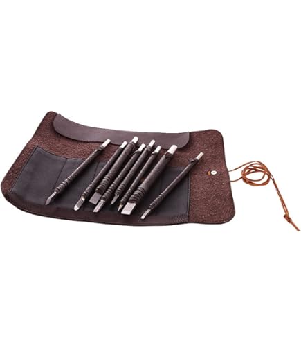 8 Pcs En Pierre Stéatite Ciseaux à Découper Ensemble, Ciseau à Découper Ensemble, Couteau Outil De Gravure De Sceau De Gravure à La Main Avec Sac De Rangement Portable