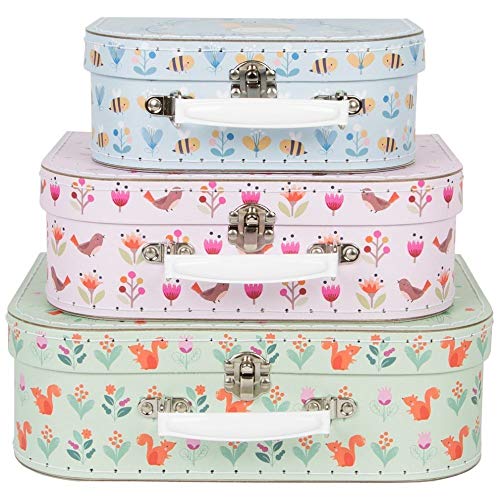 Preisvergleich Produktbild Koffer Kofferset Fuchs Dachs Eule grün rosa blau