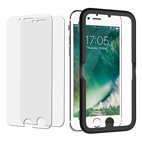 JETech Protector de Pantalla para iPhone 8 Plus  iPhone 7 Plus  iPhone 6s Plus  iPhone 6 Plus  Vidrio Templado  con Herramienta de F  cil Instalaci  n  2 Unidades