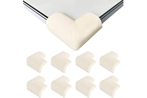 SUBTAVIK Lot de 8 Protections d'angle de sécurité, Protections d'angle Souples pour Enfants, Protections d'angle de Table épaisses pour bébé avec adhésif pour Meubles, Table, Bureau, Lits et Murs (Blanc)