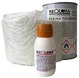 kit reparacion fibra de vidrio precio  Kit Reparación de Poliester 1kg (1kg resina + 1m2 Mat-300 + 25grs catalizador)