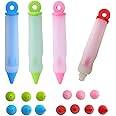 BESTONZON Penna Decorazione Dolci In Silicone Con 4 Beccucci, Verde - Foto 5