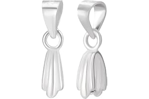 Beebeecraft 10 pièces/Boîte Pendentif Pincement Bélières 925 Argent Sterling Pic à Glace Pincement Bélières Pendentif Connecteur pour Collier Bijoux Bricolage Artisanat Fabrication