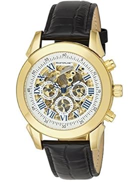 Masterline1966 Herren Automatikuhr Automatik Skelett Lederband Golden ML06114005