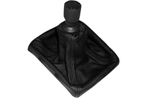 AERZETIX - Schaltsack Schalthebelmanschetten Schalthebelmanschette Schaltbetatigungs - Schwarze Farbe 100% Leder - Nähte: Schwarzen