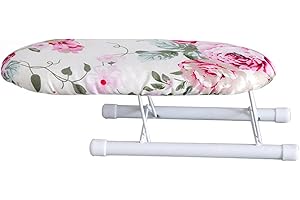 CRSUSUKJ Tabla de Planchar Plegable con Soporte Antideslizante para Plancha，ácil de Transportar y Almacenar，Mini Tabla de Planchar doméstica，Motivos Florales