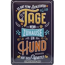 Nostalgic-Art Retro Blechschild „Love Dog“ – 20x30 Cm, Metall, Mit Pfoten-Motiv, Made In Germany