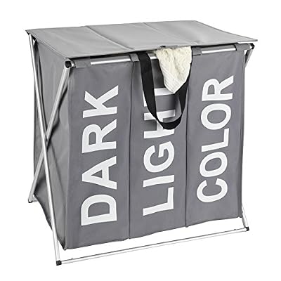 Wenko 62092100 Panier à Linge, Polyester, Gris, 38 x 57 x 57 cm