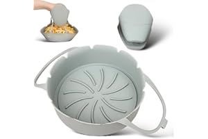 YEMMAR 18CM Molde Silicona Redondo Circular Freidora de Aire, Accesorios Freidora de Aire Accesorios Freidora Sin Aceite Utensilios Air Fryer Compatible Cecotec, Princess, Ninja Freidoras de 3L, 4L